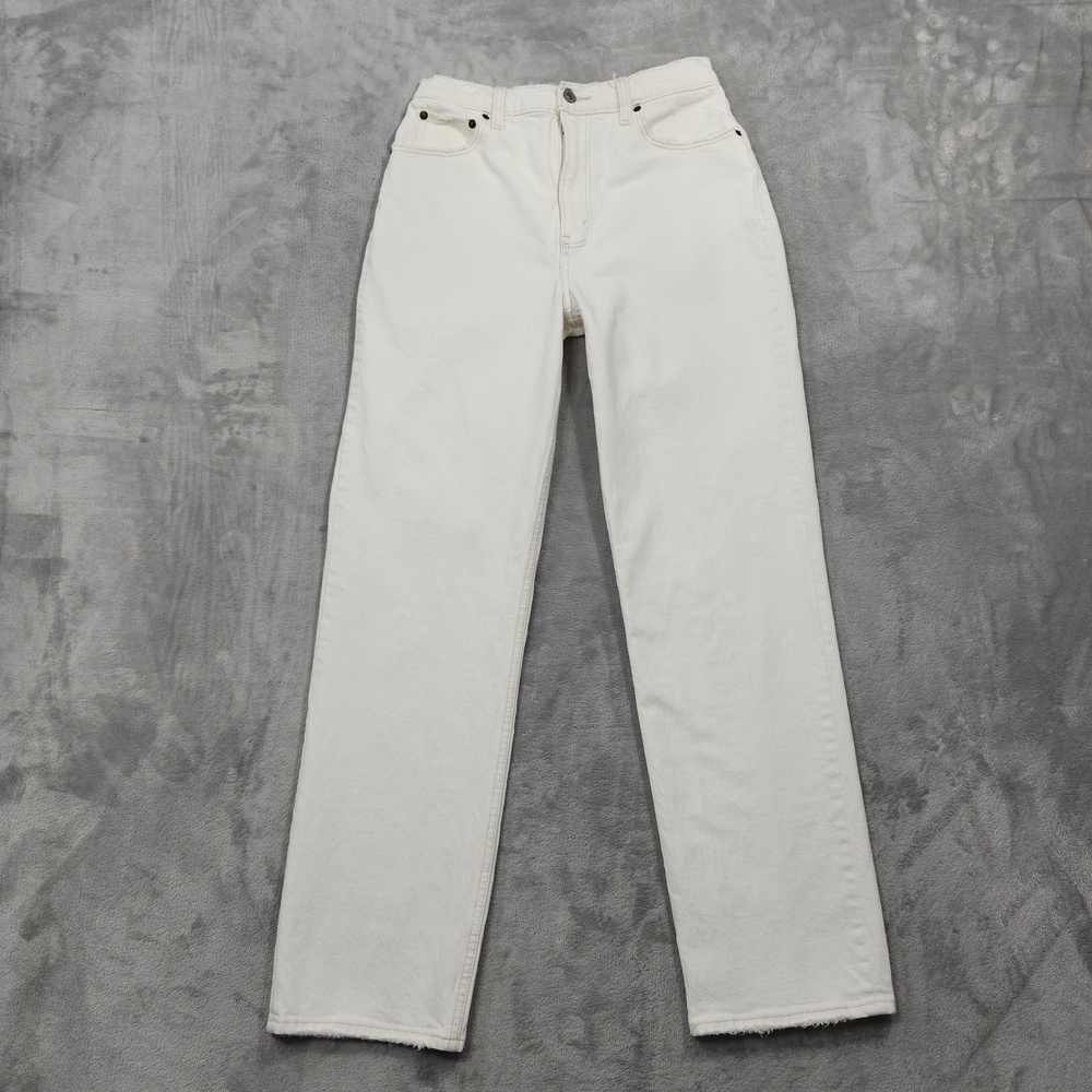 Abercrombie & Fitch Jeans Womens 29/8R White High Rise 90s Straight Distressed